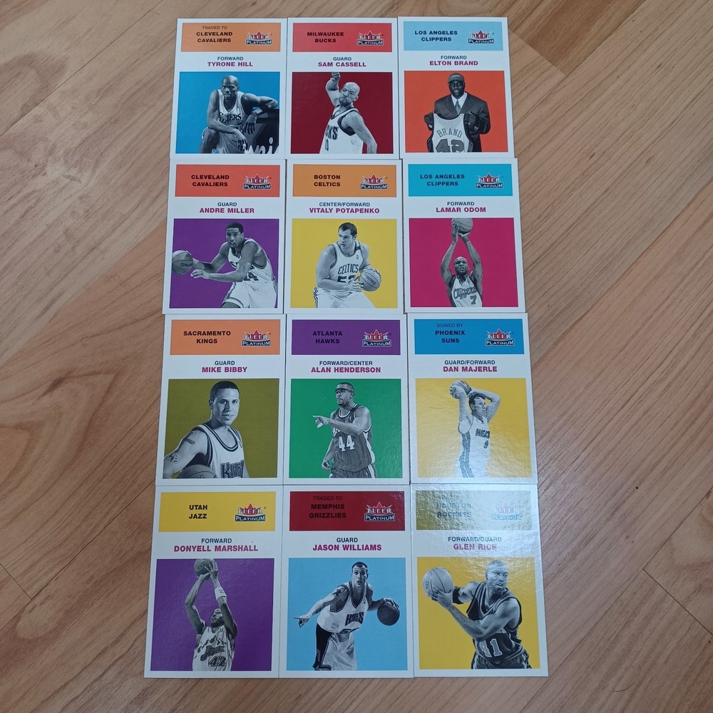 LOT of 12 Fleer Platinum 2001 - 2002 NBA‎ Trading Cards Collection #1-12